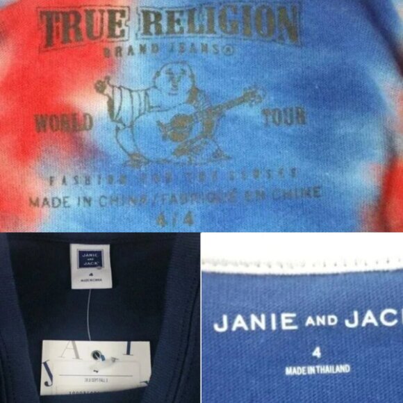 Boys Sz 4 Janie & Jack & True Religion Graphic Tee Shirt Bundle Lot of 3 - Picture 16 of 16
